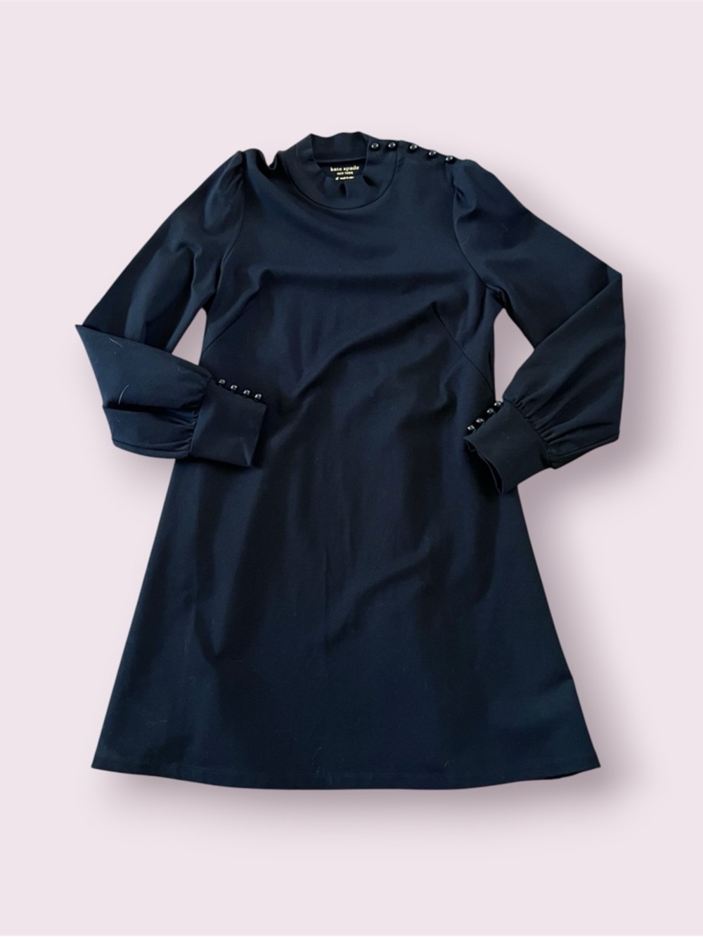 Kate Spade New York Black Mockneck Ponte Knit Dress Mock Neck Women’s Size XL